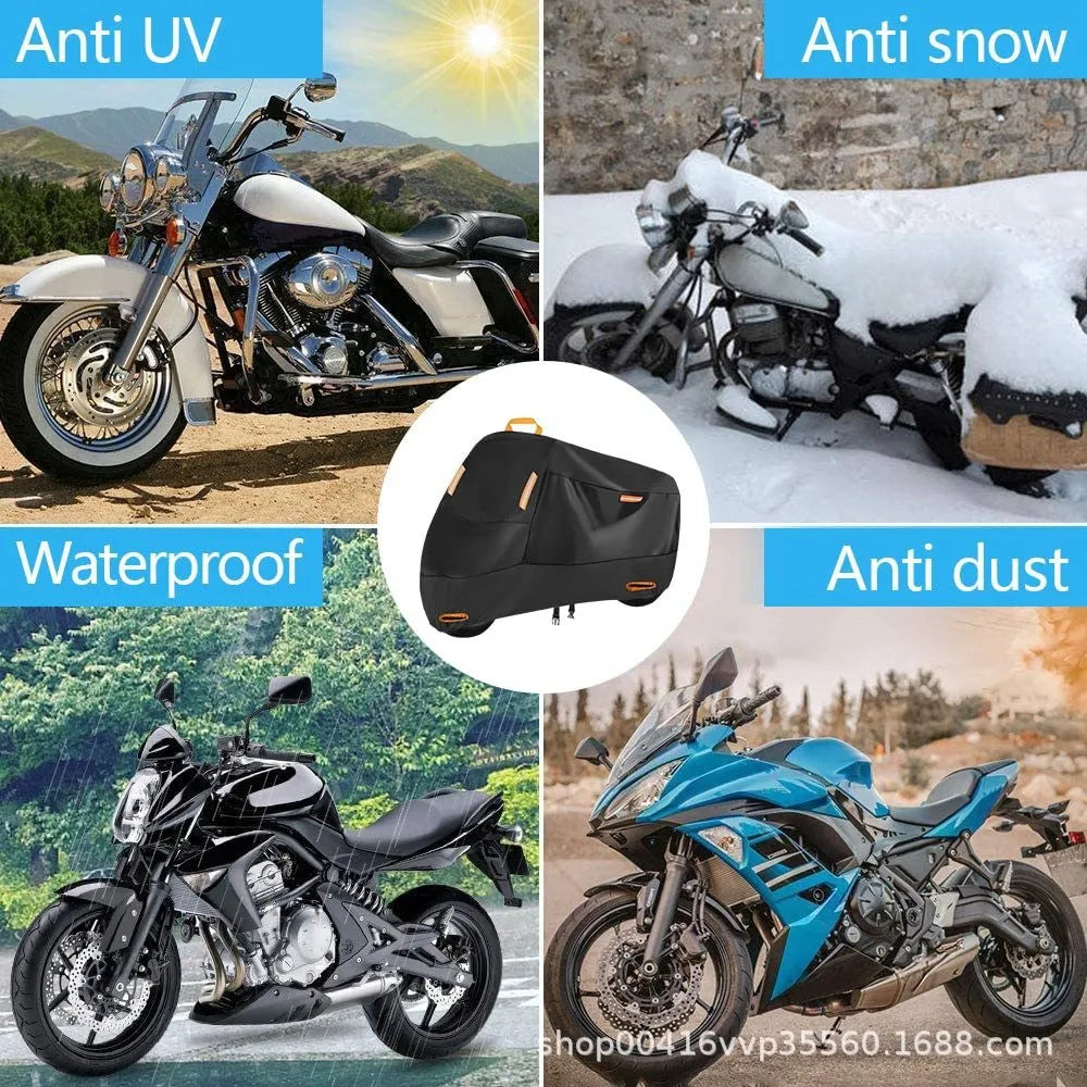 Motorcycle Cover Waterproof Dust UV Protective All-Season Motorbike Cover 300D
