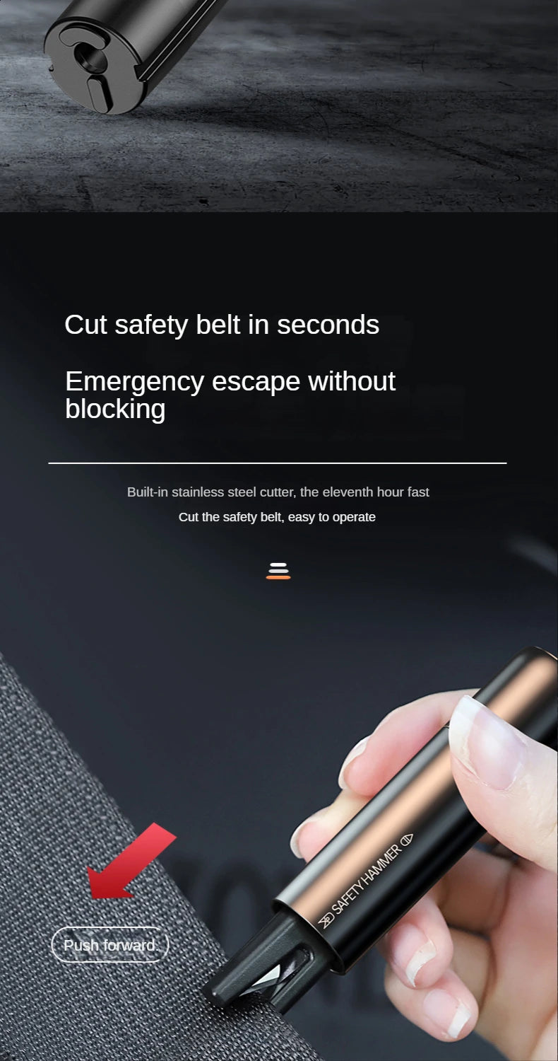 Car Emergency Escape Tool 2-in-1 Safety Hammer Glass Breaker & Seat Belt Cutter