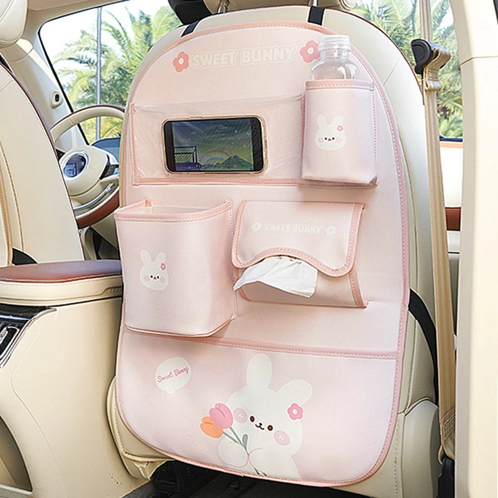 Cartoon Style Car Backseat Organizer for Kids with Tablet Holder & 5 Pockets