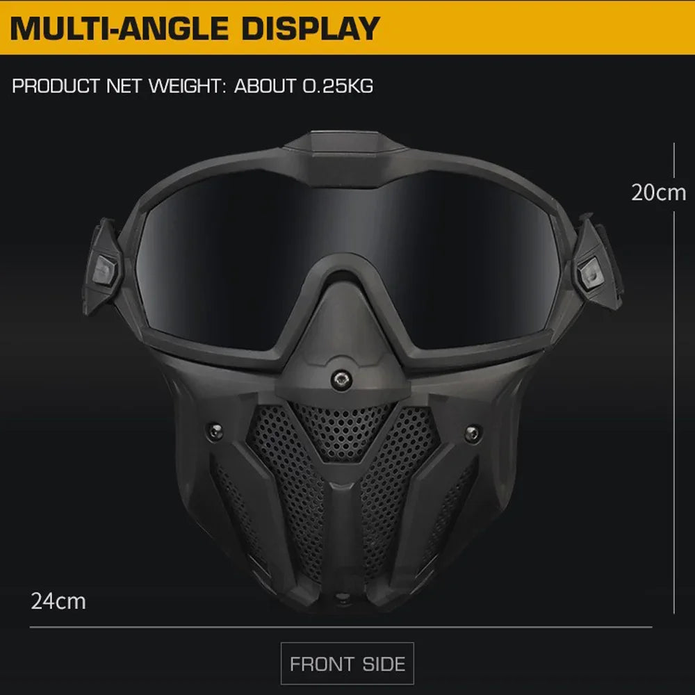 Airsoft Paintball Full Face Mask Protection Anti-Fog with Fan built-in, Cosplay