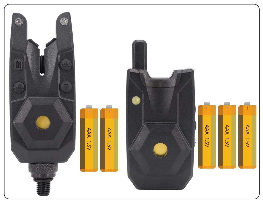 Wireless Carp Fishing Alarm Set w/ Camping Light Waterproof Bite Indicator