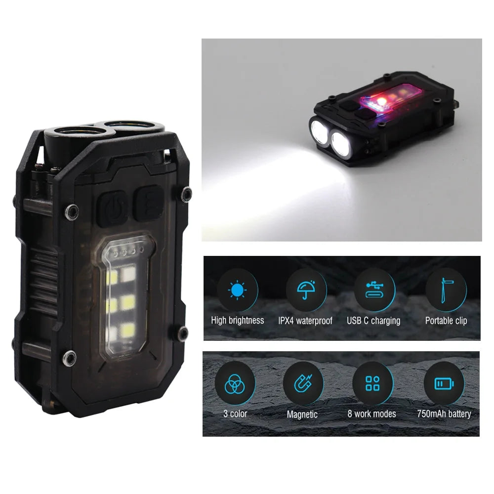 Tactical FAST MICH Helmet Light USB Rechargeable Flashing Signal Waterproof Lamp
