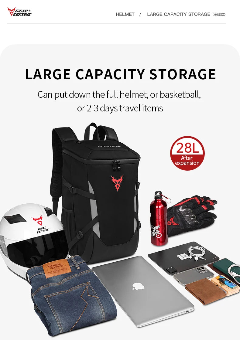 28L Motorcycle Backpack Waterproof Helmet Bag Travel Knapsack Touring luggage
