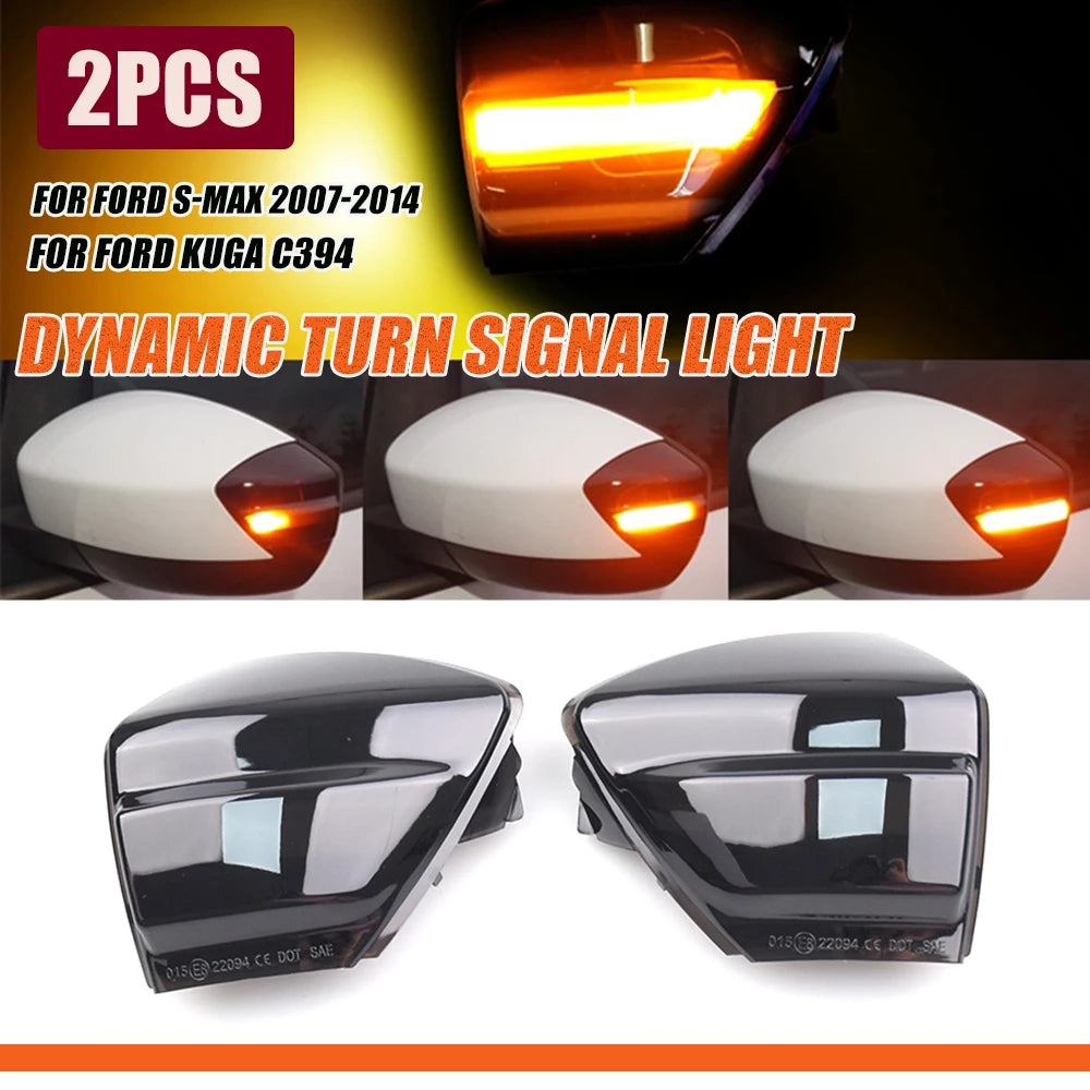 Dynamic LED Side Mirror Turn Signal Light for Ford S-Max 07-14 Kuga C394 08-12