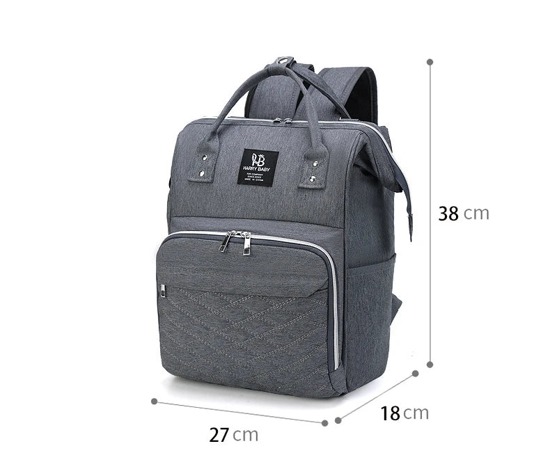 Large USB Mummy Diaper Bag - Waterproof, Functional, Nursing Backpack