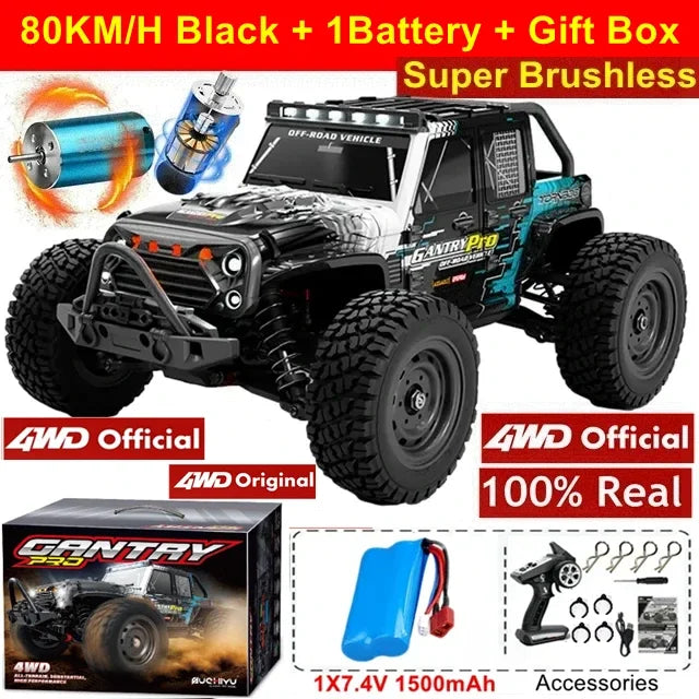 4WD RC Car 1:16 Off-Road  35KMH Brushed / 70KMH Brushless High-Speed truck 4x4