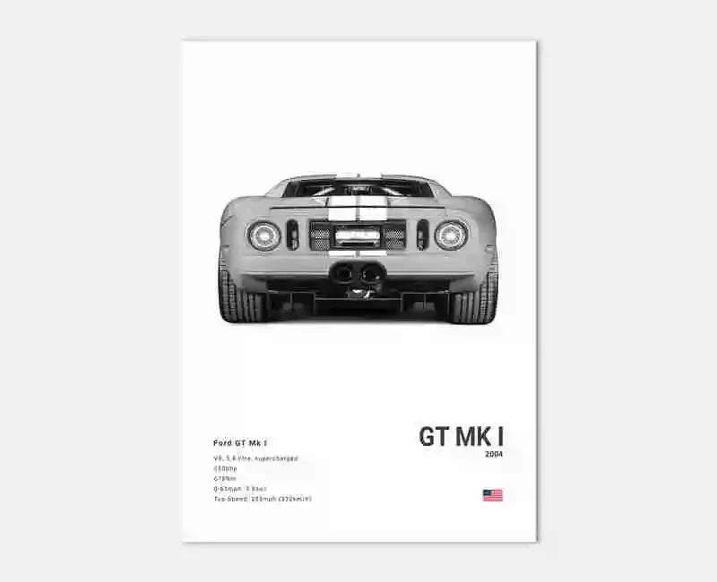 Pop Off Road Car Mancave Poster Luxury Supercar Canvas Wall Art MK1 RS GT500 GTR