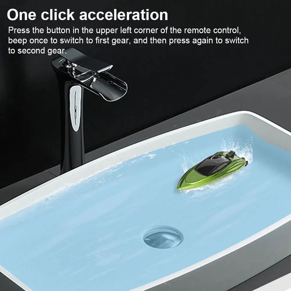 2.4G Mini RC Boat - Waterproof, Dual Motors, 3.7V 100mAh, 12 Min Use, Bath Pool