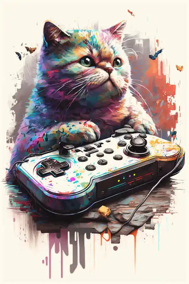 Colorful Vibrant Gamer Canvas Wall Art Nordic Aesthetic Unframed Poster Mancave