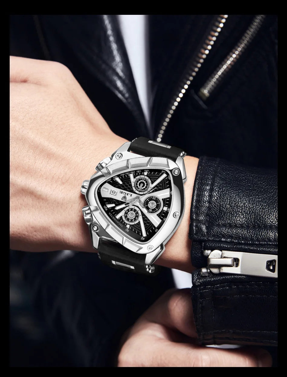 LIGE Original Luxury Men's Watch with Box choice of finish, Perfect Gift