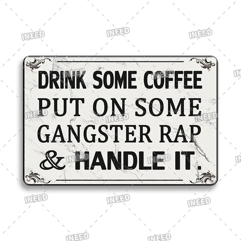 Funny Quote Tin Sign, Garage Wall Plaque, Humorous Metal Sign for Man Cave Decor