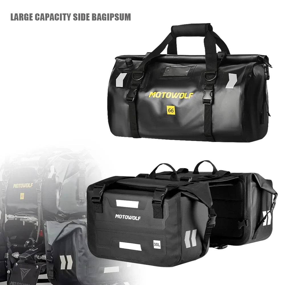 Waterproof Motorcycle Saddlebags 40L 60L 66L Luggage Touring Adventure IP68