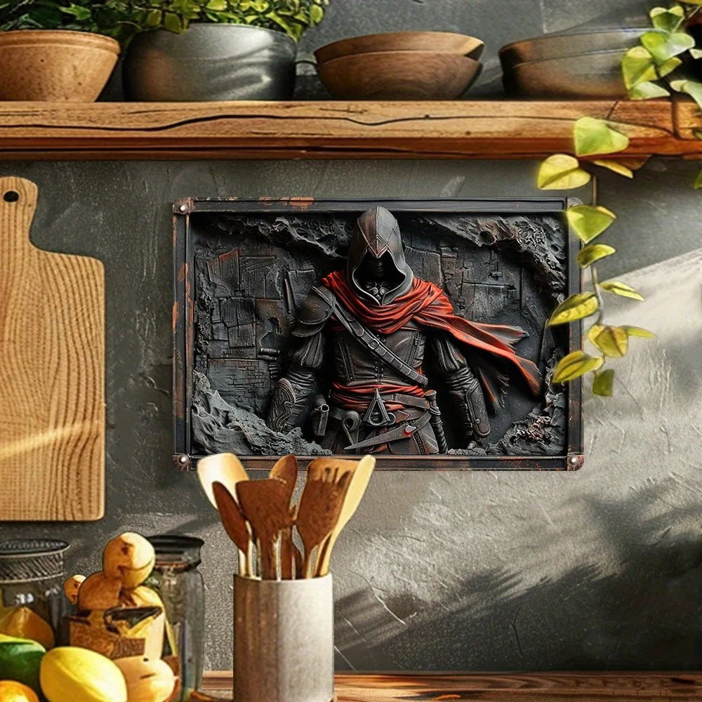 Vintage 3D Effect Medieval Style Metal Plaque, 2D Garage Man Cave 6 Designs