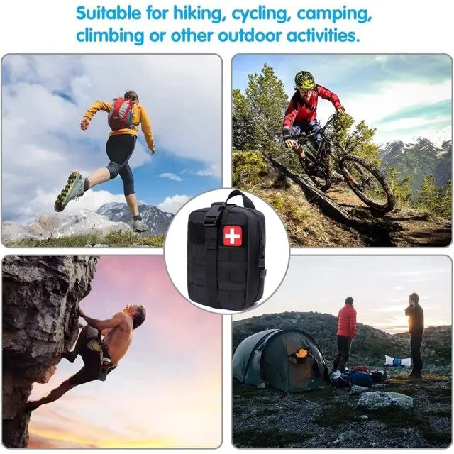 156pc 30-in-1 First Aid Kit for Home, Outdoor, Travel, Camping, Hiking & Boating