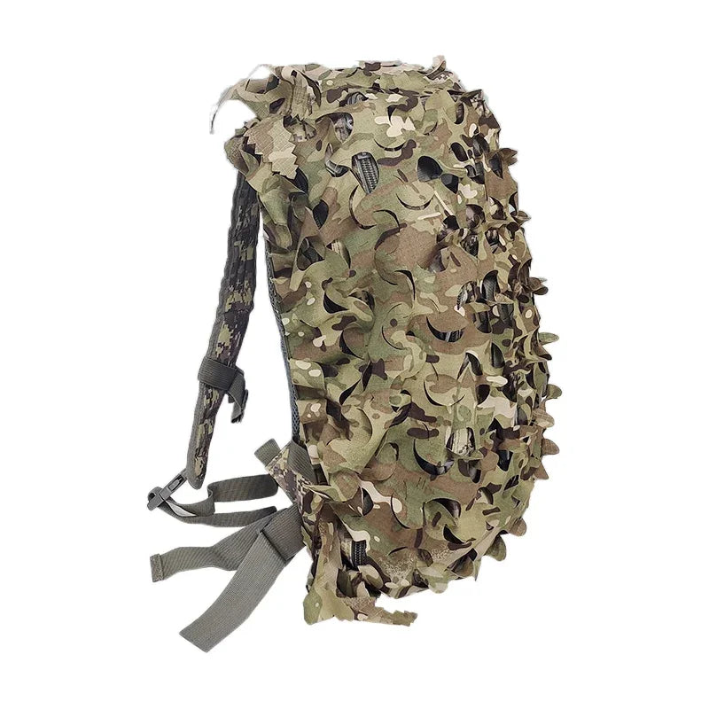3D Camo Net Backpack Cover – Laser Cut Camouflage for Airsoft & Paintball