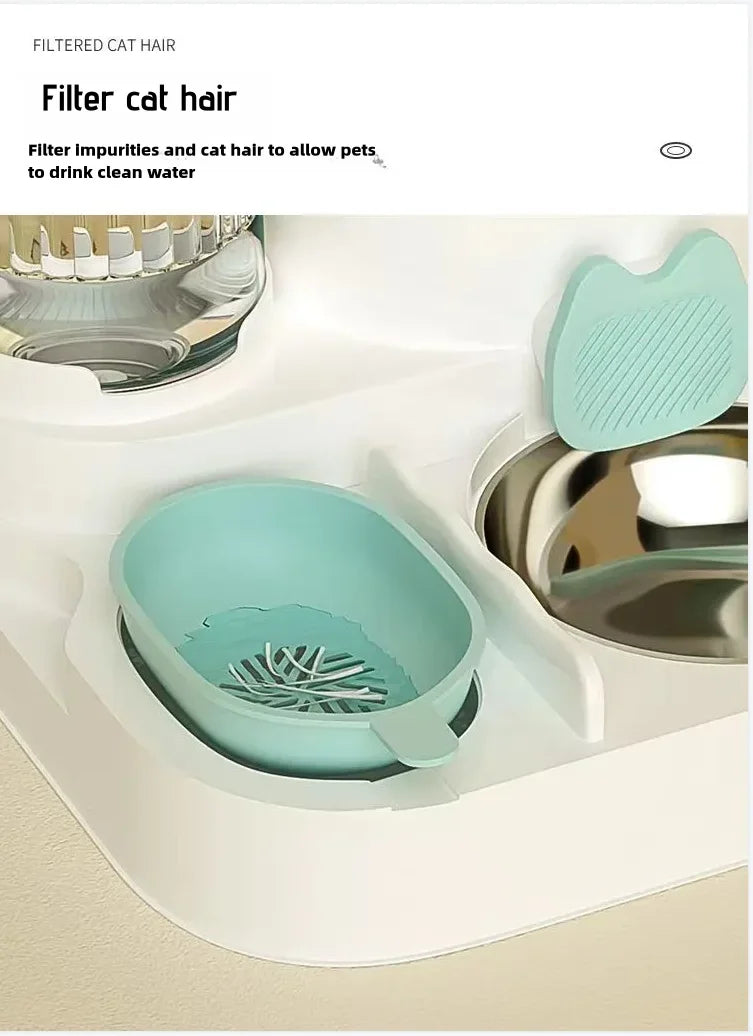 Automatic Cat & Dog Feeder with Water Dispenser | Slow Feeder Bowl for Pets