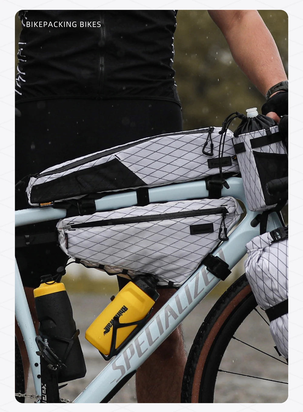 Rhinowalk 2.1L Waterproof Bike Top Tube Bag MTB Gravel Frame Storage Pouch