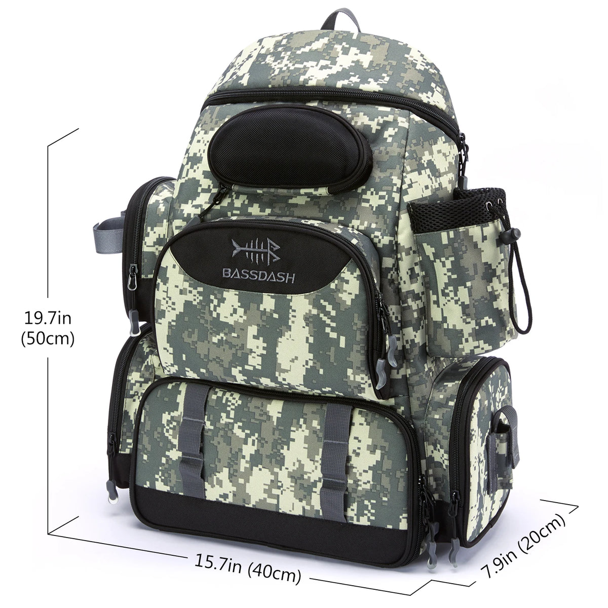 Bassdash Fishing Tackle Backpack - Lightweight Tactical Gear Bag 600D Polyester