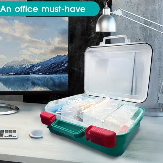 350pc Emergency First Aid Kit – Home, Office, Camping, Wall-Mountable Hard Case
