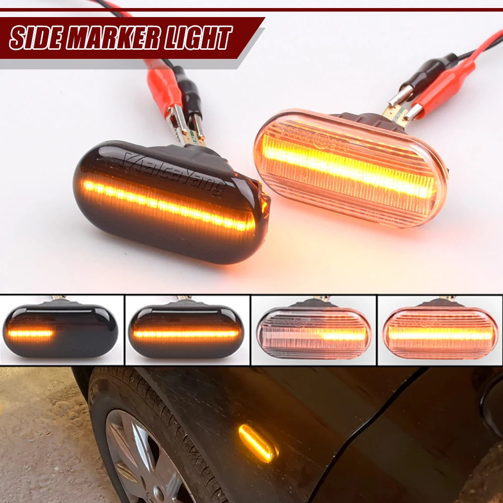 Dynamic LED Turn Signal Side Marker Light for Nissan Navara Note Micra Qashqai