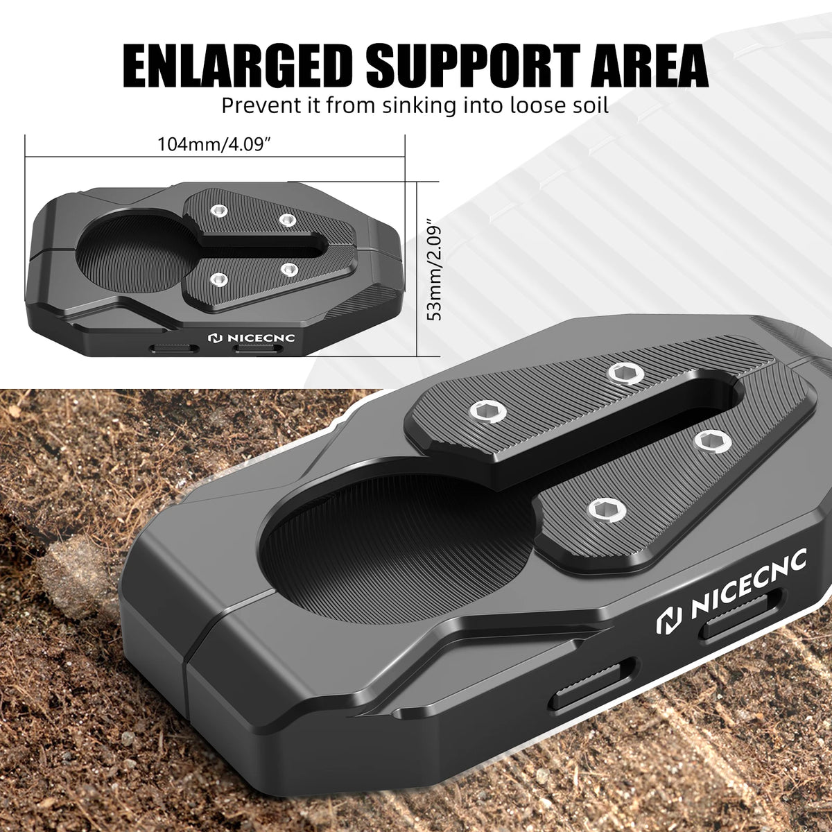 BMW R1250GS R1200GS Kickstand Pad CNC Side Stand Extension Plate 2016–2023