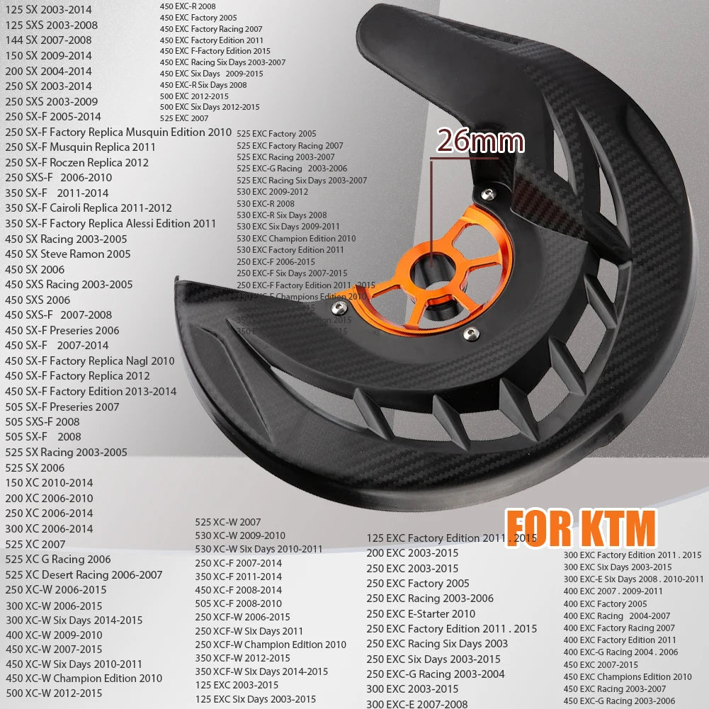 22mm 26mm KTM Disc Guard Cover EXC EXC-F 125 150 250 300 350 450 500 2016-2023