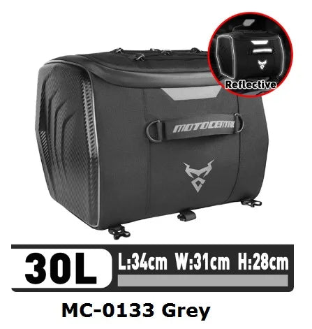 Motocentric Waterproof Motorcycle Helmet Bag Rider Backpack 25L Rear Seat Bag