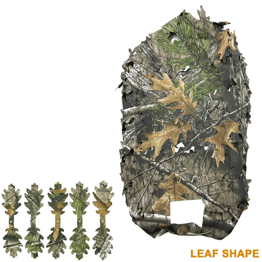 3D Camo Airsoft Helmet Cover – Laser Cut Leaf Shape or Mesh, Paintball Tactical