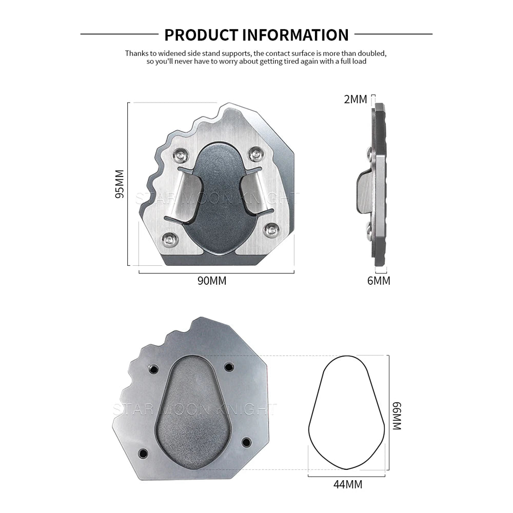 Triumph Tiger 1200 2022+ Kickstand Extension Pad CNC Side Stand Support