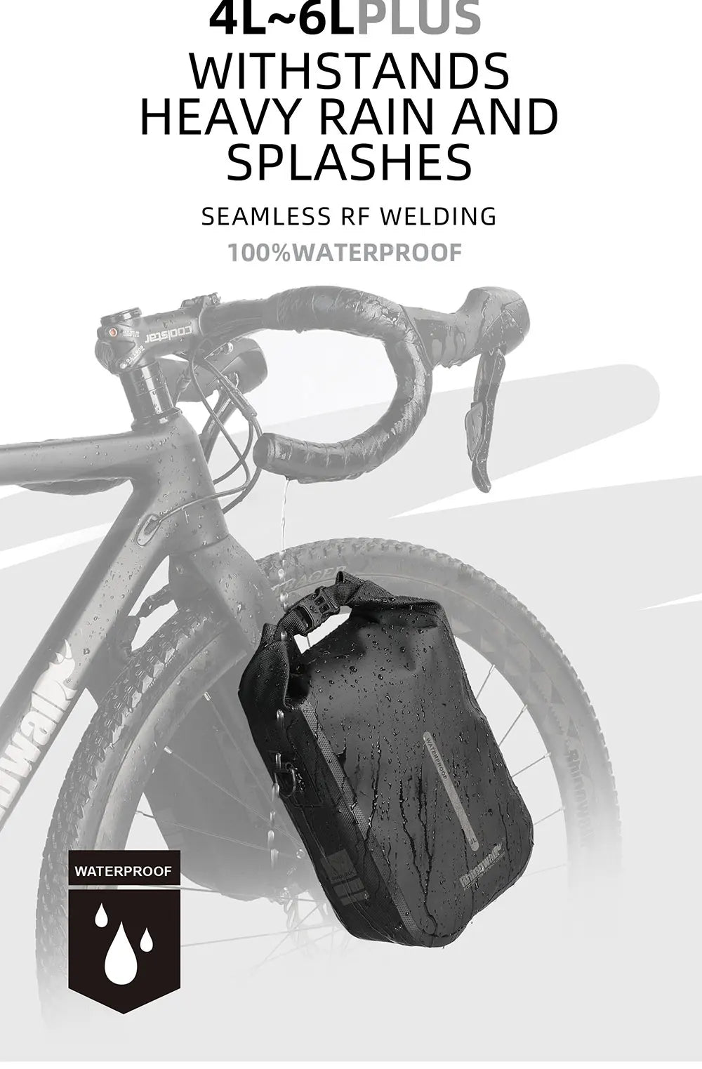 Rhinowalk Waterproof 4L-6L Bike Fork Bag Quick Release Shoulder Pack MTB Road