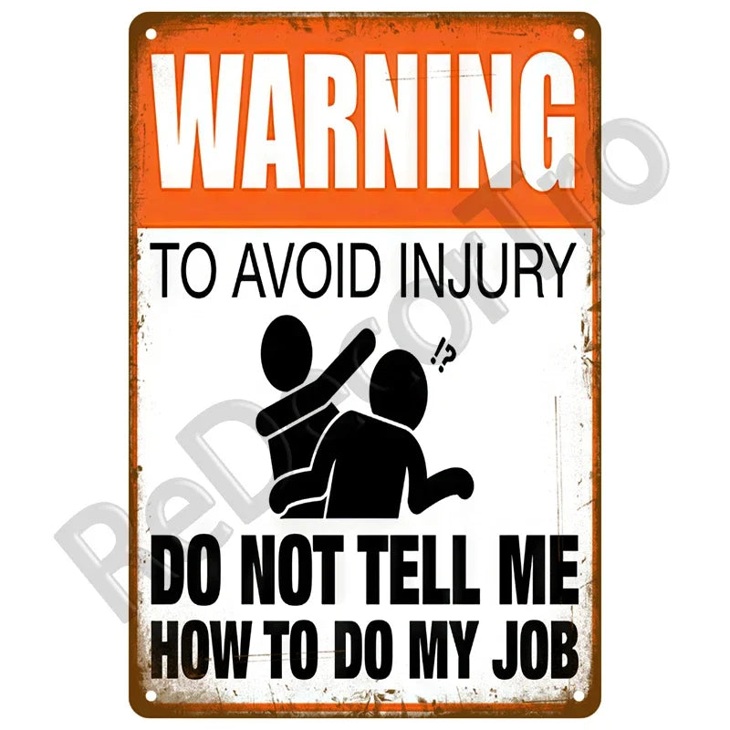 Warning Danger Beware Metal Sign,  Home Wall Decor Bar, Club, Man Cave Gift