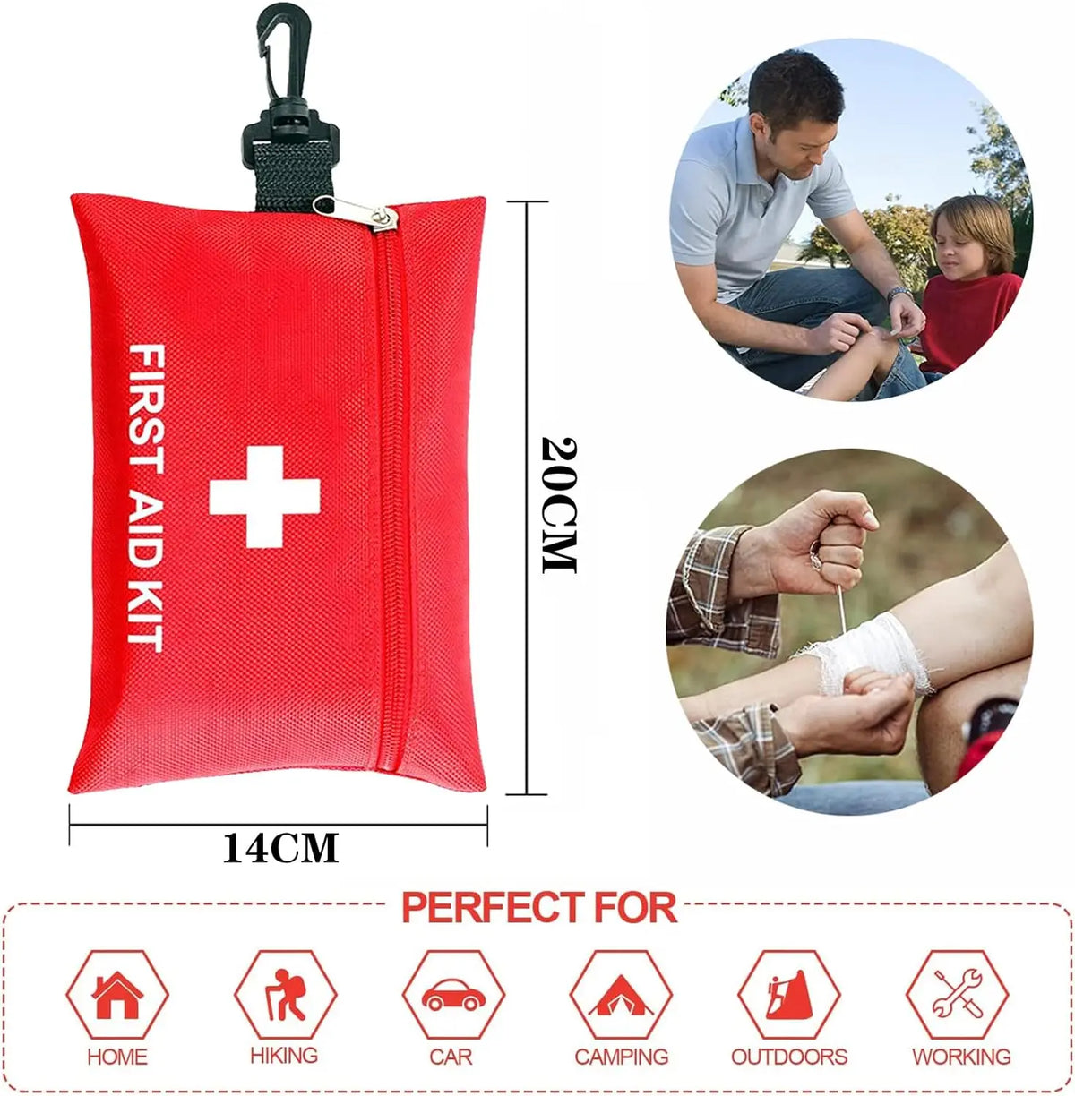 First Aid Kit Complete  92/104/284 Pieces – Compact & Water-Resistant Case