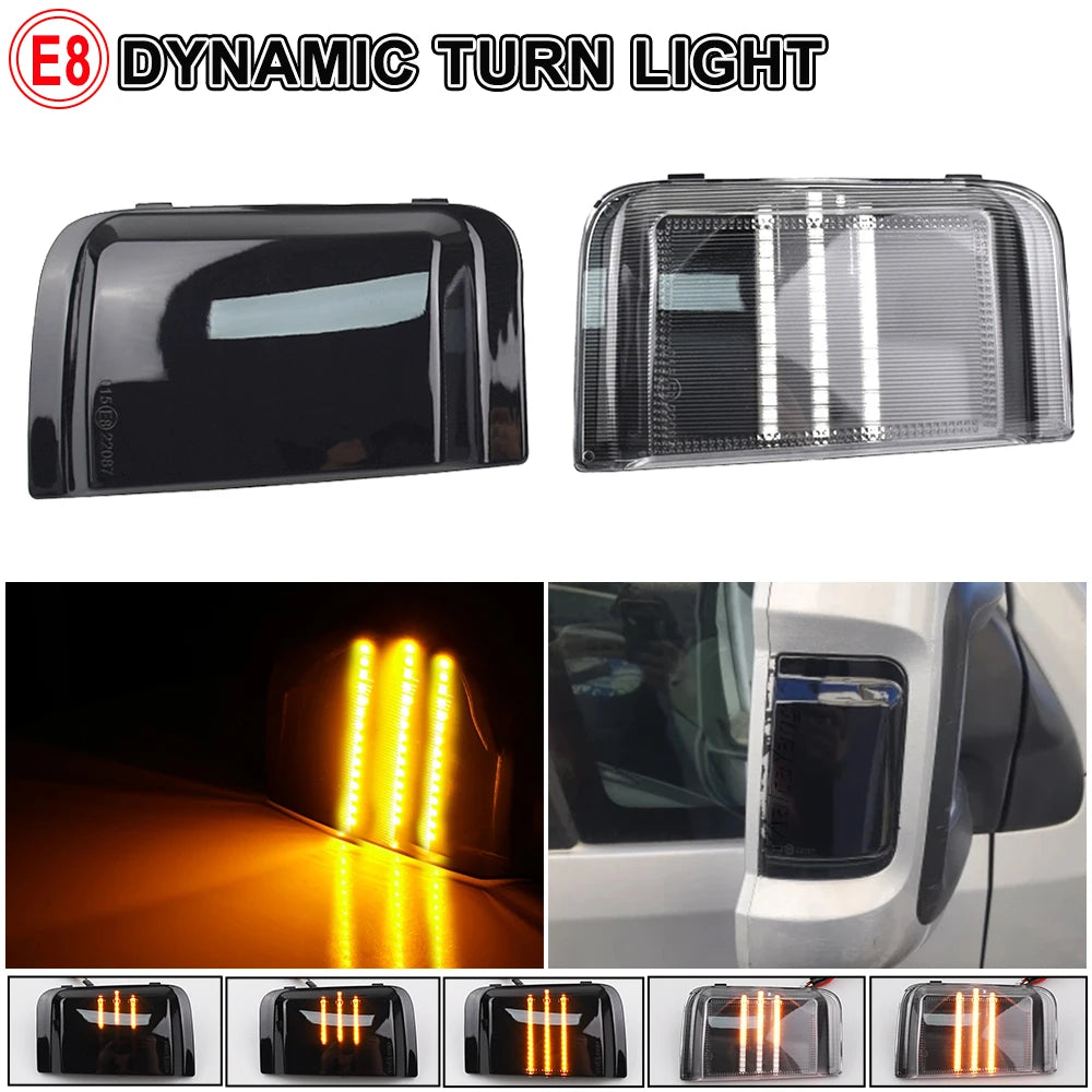 2pcs LED Dynamic Turn Signal Mirror Light For Peugeot Boxer Fiat Ducato Jumper