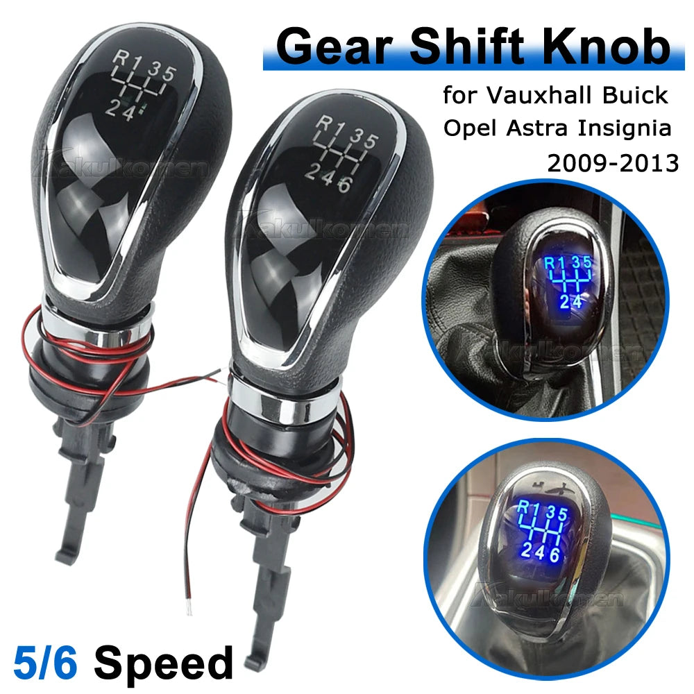BLUE LED Car Gear Shift Knob 5/6-Speed Manual - Vauxhall Astra Excelle Insignia