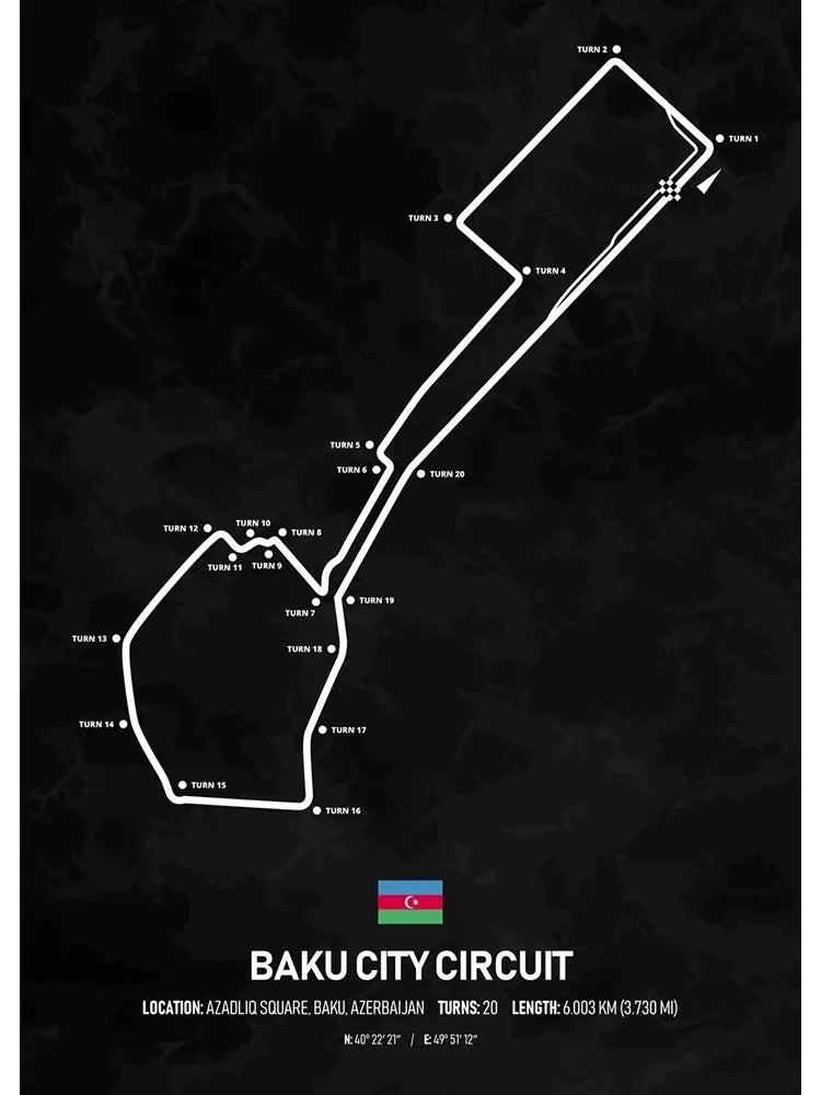 F1 Racing Track Poster Canvas Prints Monaco, Silverstone, Spa, Le Mans - Mancave
