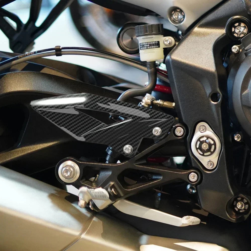 Triumph Street Triple 765R RS 2016-2024 Carbon-look Foot Pedal Heel Guard Plates