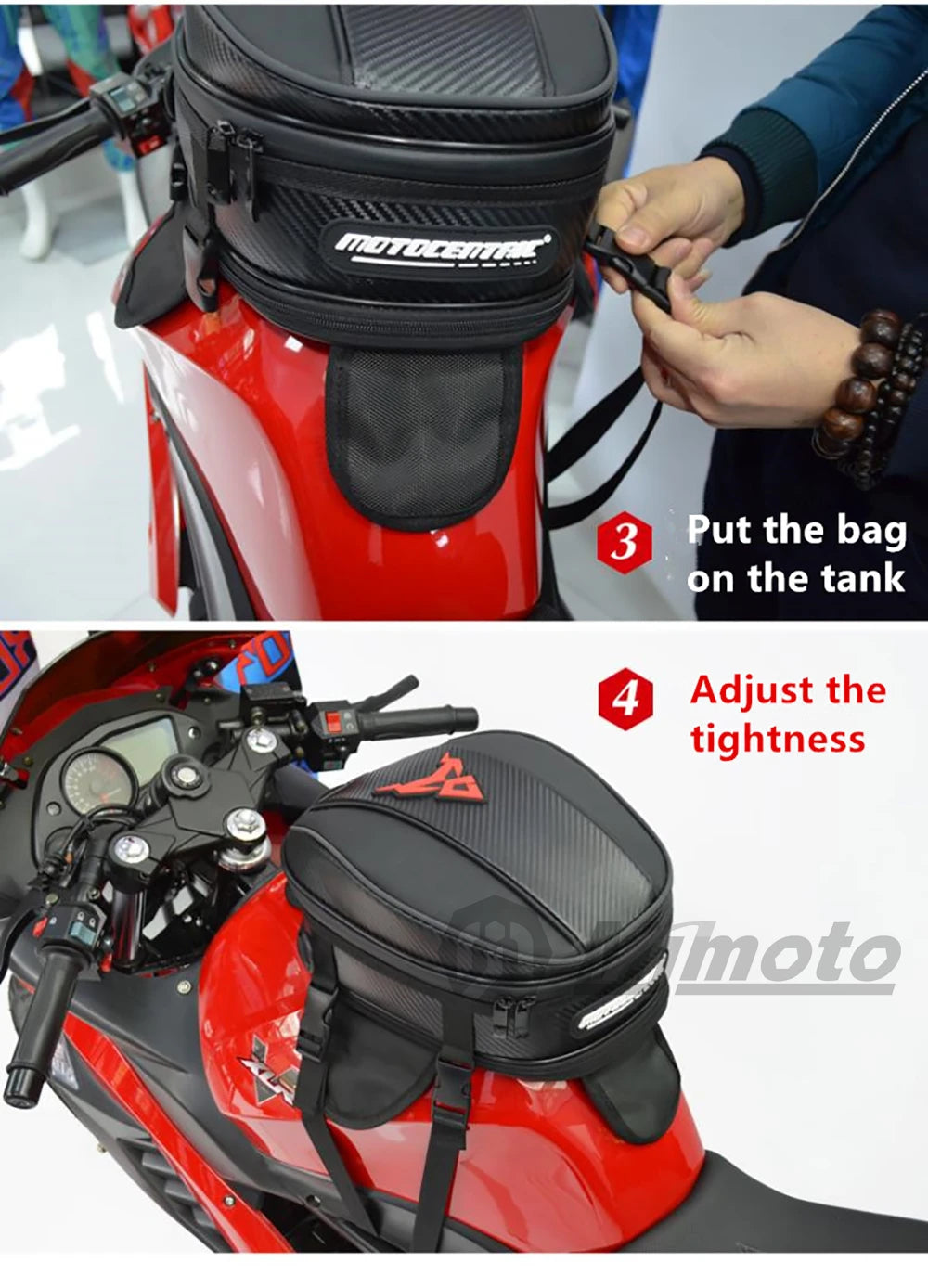 15L Motorcycle Tail Bag Waterproof Rear Seat Backpack Helmet Storage expandable