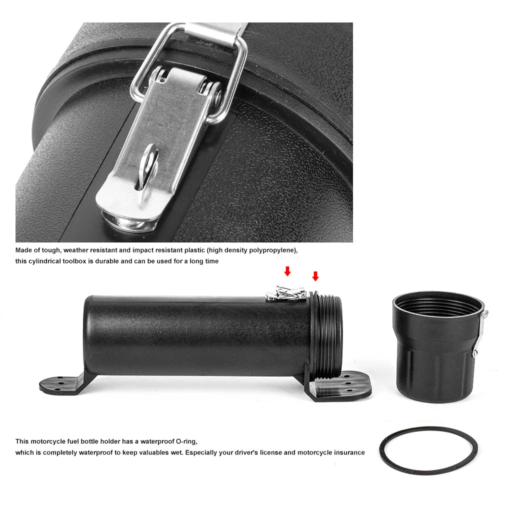 Universal Motorcycle Waterproof Tool Tube w/ Lock – Storage for Gear & Tools BMW