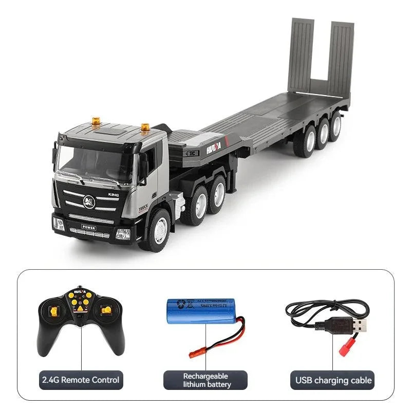 Huina 1318 1:24 RC Unit+Trailer Truck Flatbed 2.4G RC Articulated Toy Gift