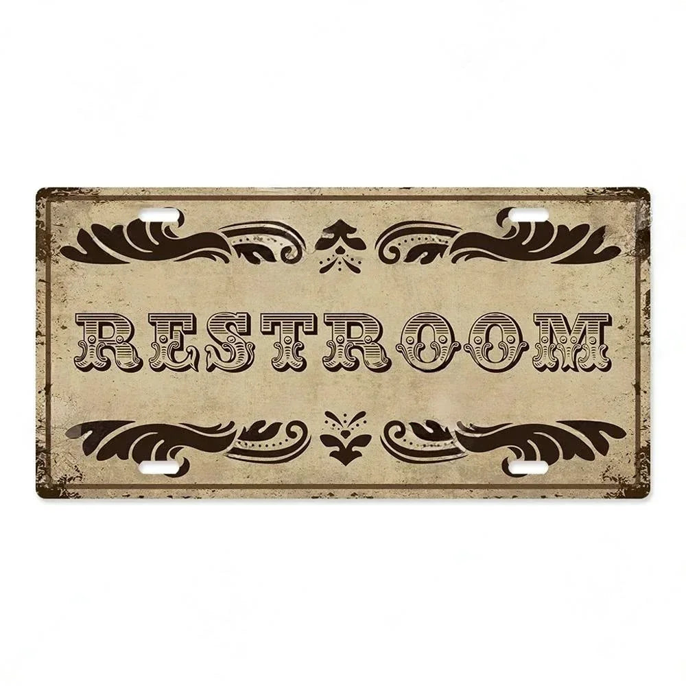 Vintage style Restroom Metal Sign Plaque Plate for Bar, Club, Toilet, Bathroom