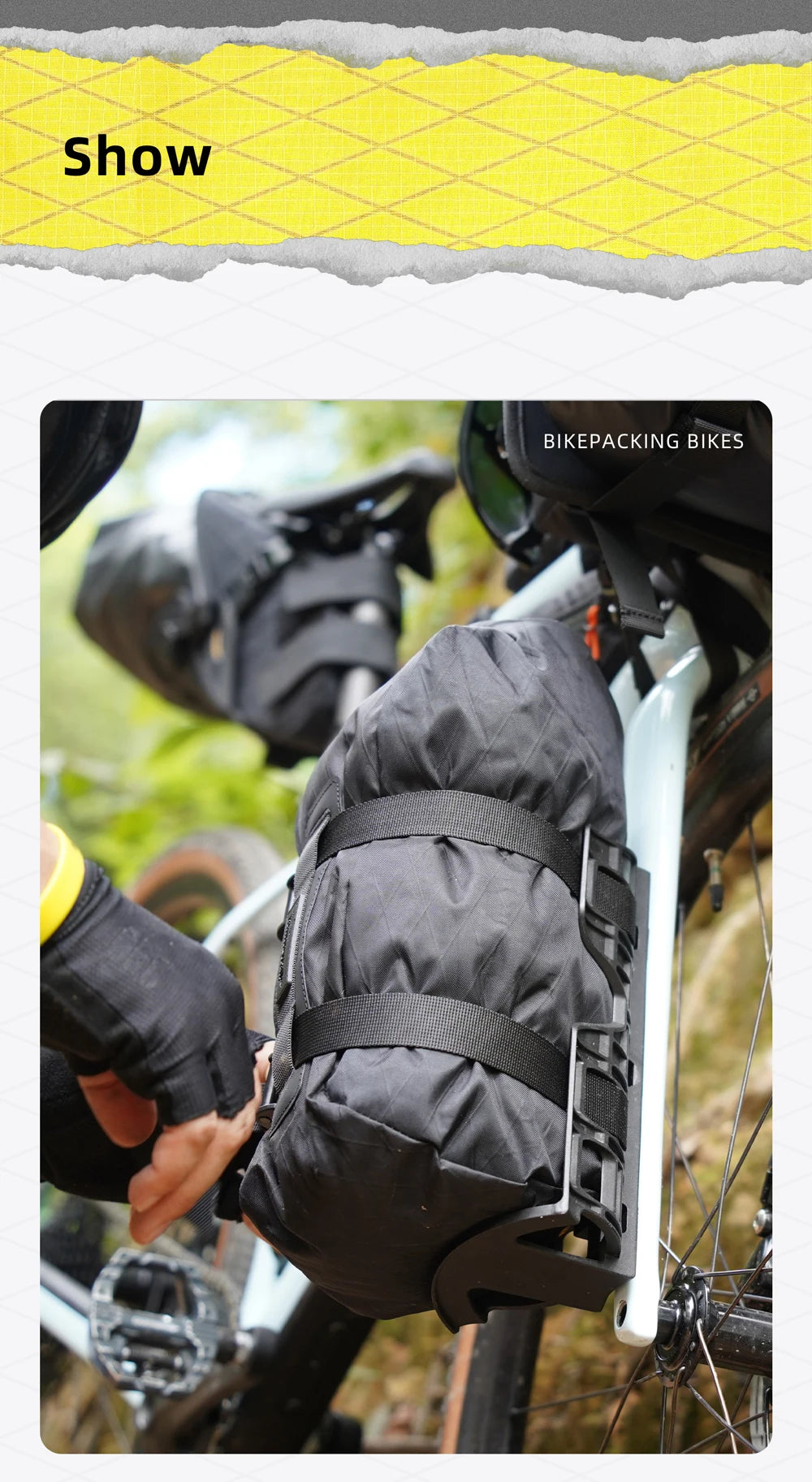 Rhinowalk 6.5L Bike Fork Bag Waterproof Roll Top Front Rack Pack MTB Cycling
