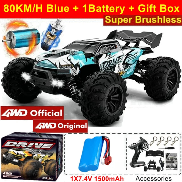 4WD RC Car 1:16 Off-Road  35KMH Brushed / 70KMH Brushless High-Speed truck 4x4
