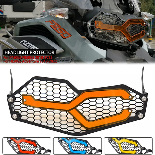 Headlight Protector Guard BMW F850GS/F750GS Adventure 2018-24, Aluminium+Acrylic