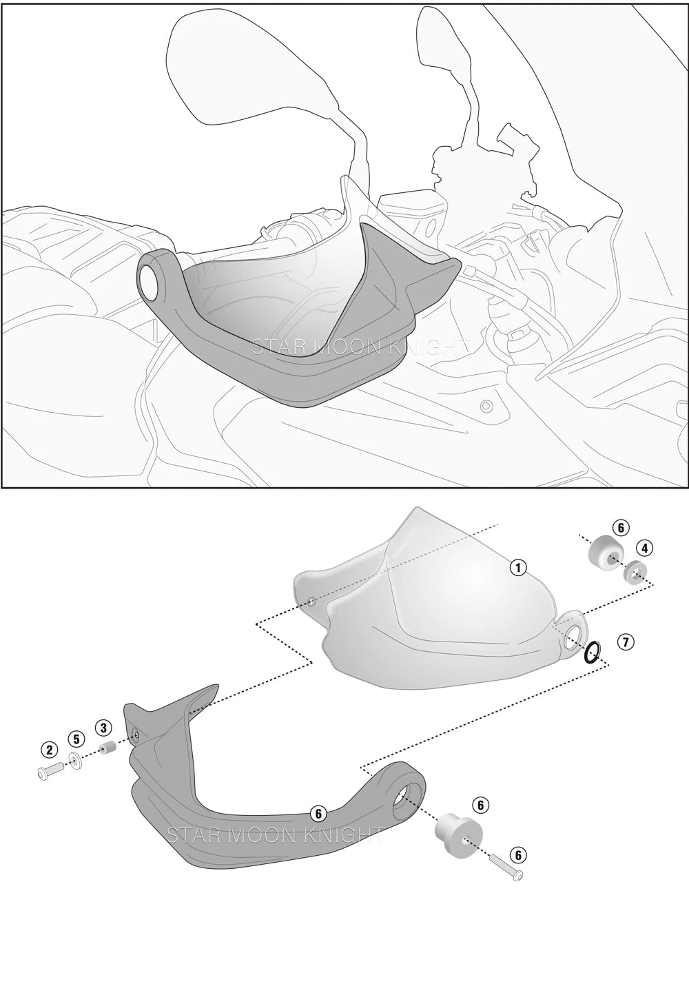 BMW F800GS F900GS F900GSA Hand Guard Extensions Wind Deflectors 2023-2025
