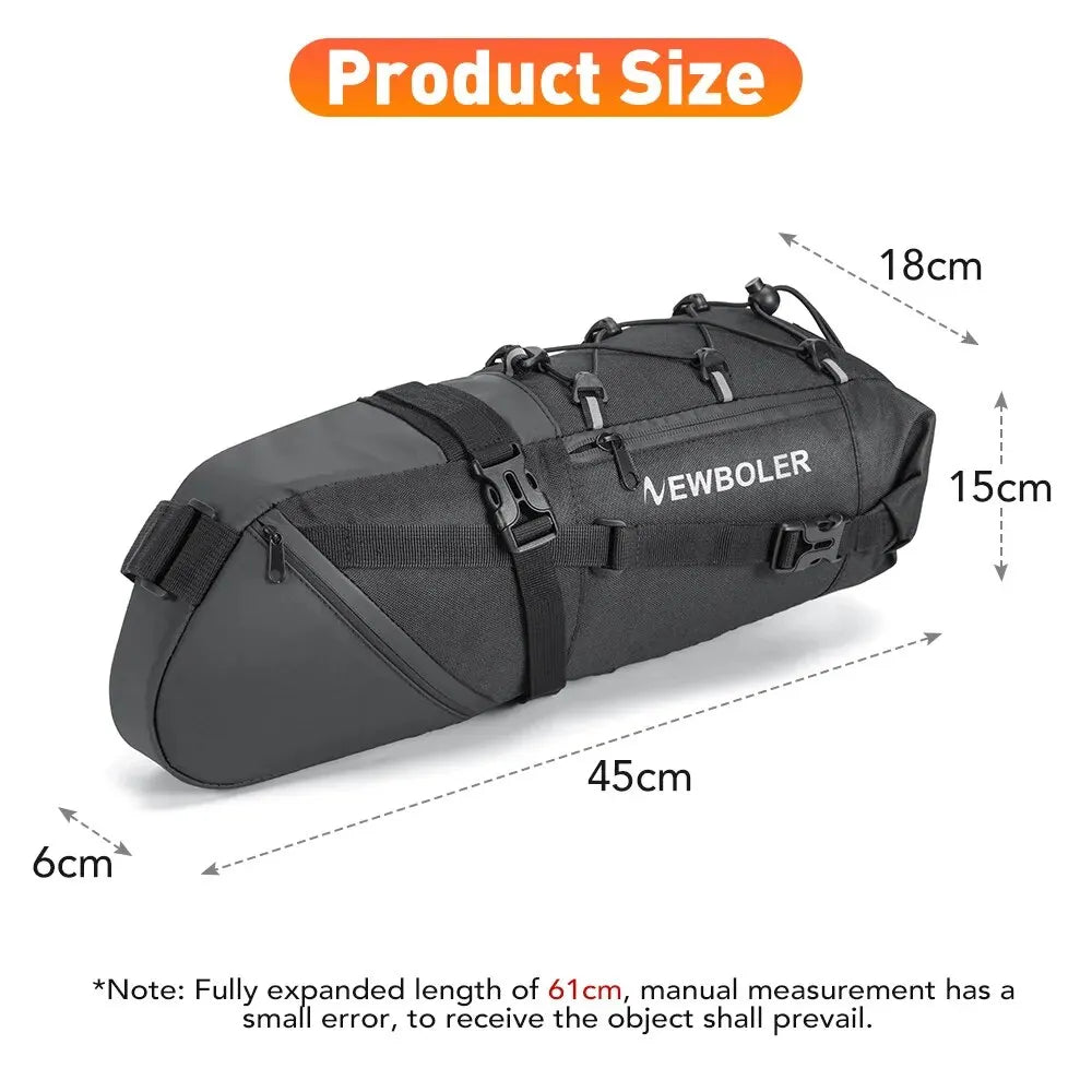 NEWBOLER 10L Waterproof Bike Saddle Bag Rear Seat Tail Pack MTB Road Cycling