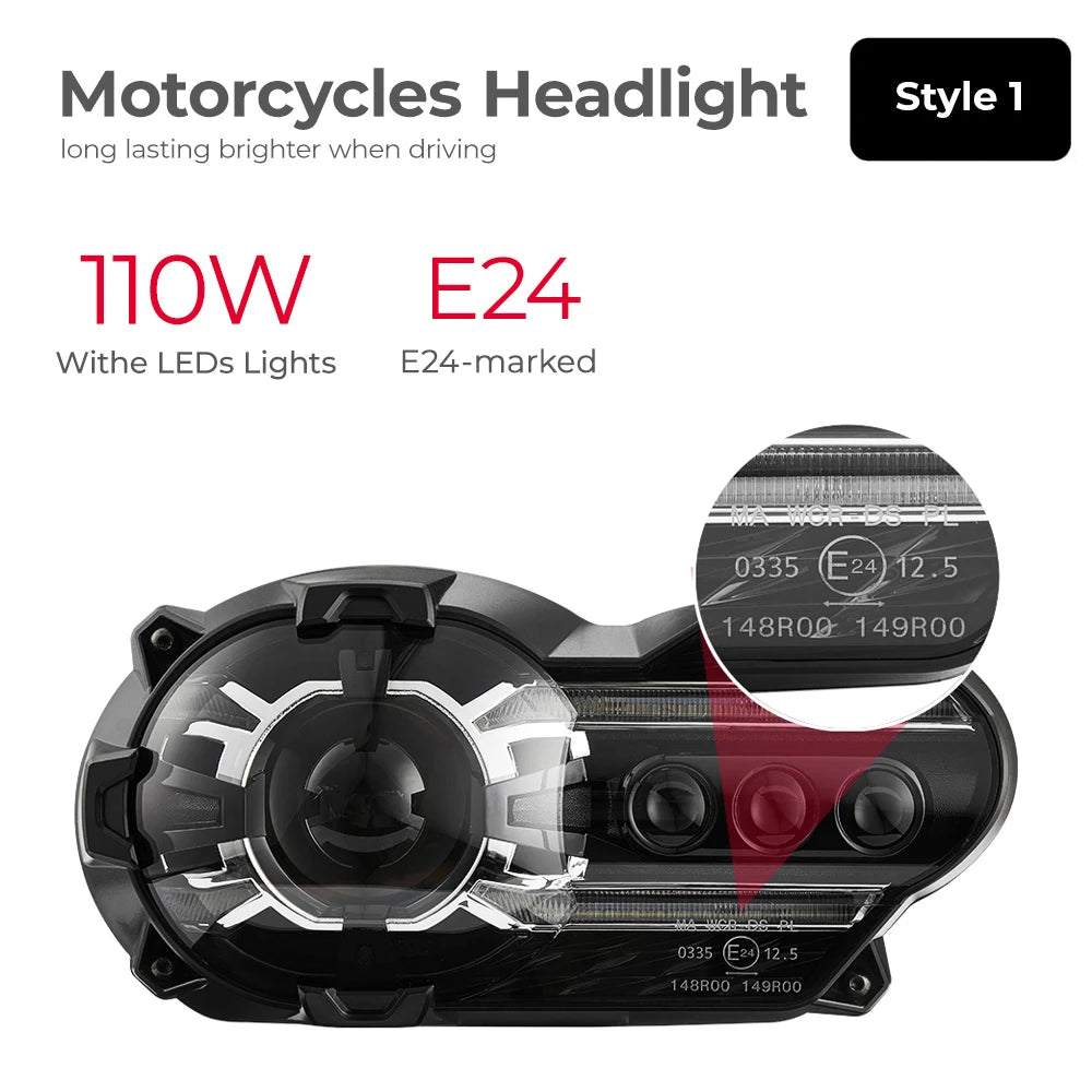 LED Headlight upgarde BMW R1200GS 2004-2012 R1200GS ADV 2005-2013 Plug & Play E24
