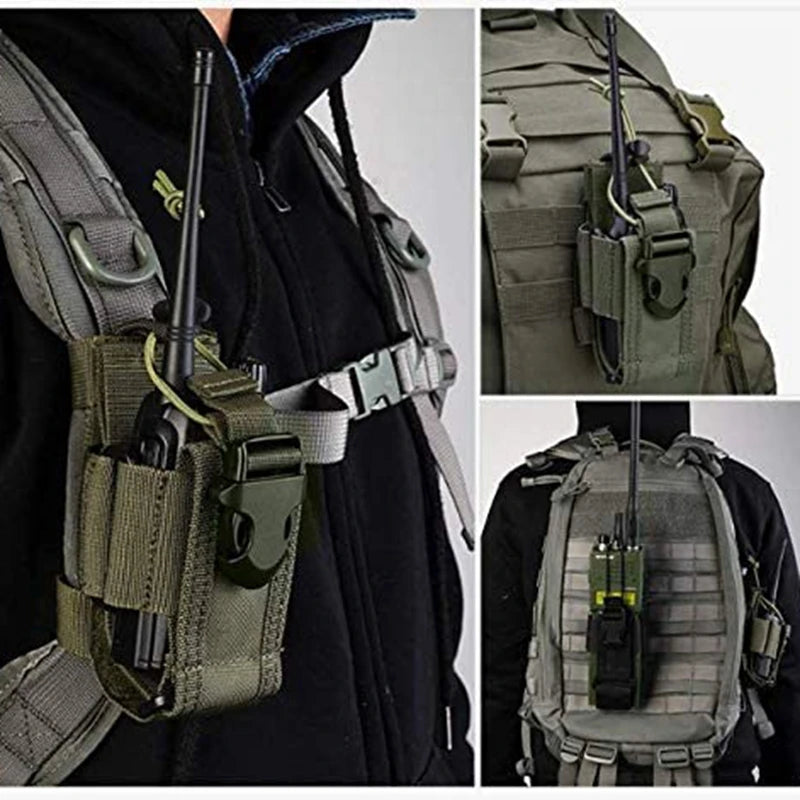 Tactical Walkie Talkie Radio Holder Molle Pouch Nylon Belt PackAirsoft Hiking