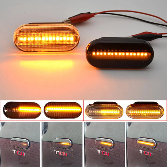 2pc Dynamic LED Turn Signal Side Marker Light for VW, Ford, SEAT, Skoda, and More
