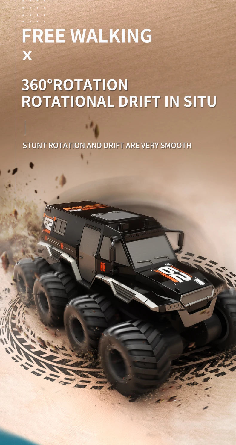 8X8 RC Car 8WD Amphibious Off-Road Stunt Truck 2.4G Waterproof Racing Crawler