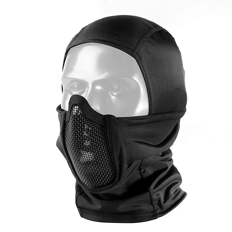 Airsoft Mesh Face Mask with Ear Protection Tactical Paintball Gear